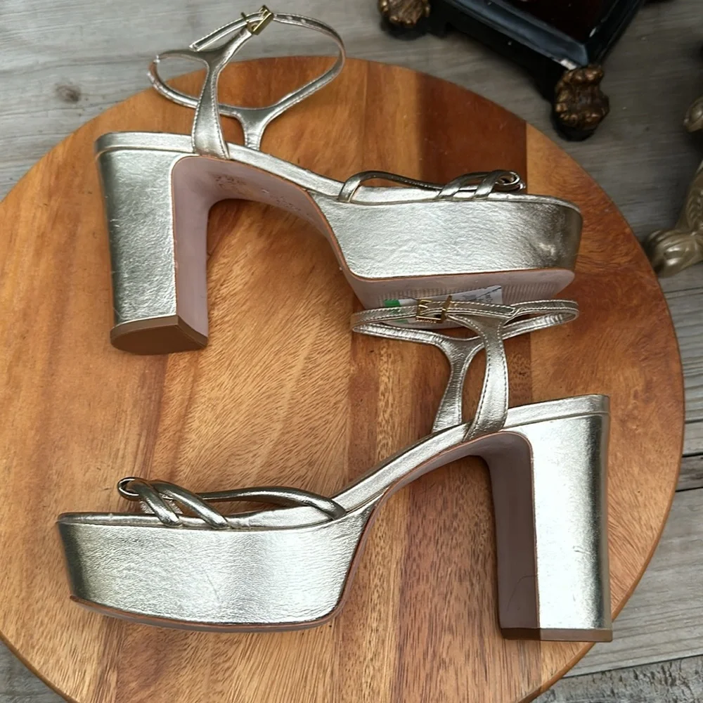 SCHUTZ Gold Platform Sandals - Picture 12 of 16